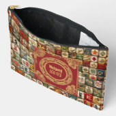 ヴィンテージ麻雀デザイン アクセサリーポーチ (見開き)