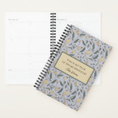 ヴィンテージ黄および緑の図解入りの、写真付きのフローラ プランナー手帳 (ディスプレー)