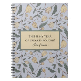 ヴィンテージ黄および緑の花柄 ノートブック