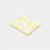 ヴィンテージ黄かわいらしフローラ手書き ポストイット (アングル)