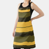 ヴィンテージ黄と緑のストライプ エプロン (インサイチュ)