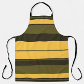 ヴィンテージ黄と緑のストライプ エプロン (正面)