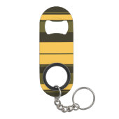 ヴィンテージ黄と緑のストライプ キーホルダー栓抜き (裏面)