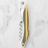 ヴィンテージ黄と緑のストライプ ソムリエナイフ (正面)