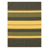 ヴィンテージ黄と緑のストライプ テーブルクロス (正面)