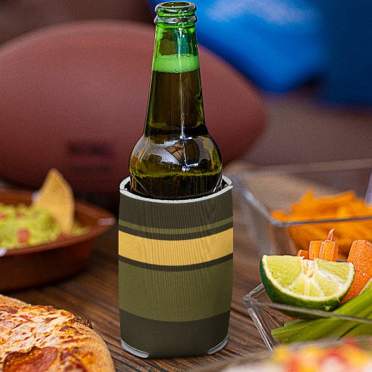 ヴィンテージ黄と緑のストライプ 缶クーラー