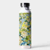 ヴィンテージ黄と青の花柄 ウォーターボトル (左面)