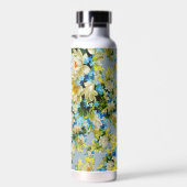ヴィンテージ黄と青の花柄 ウォーターボトル (右面)