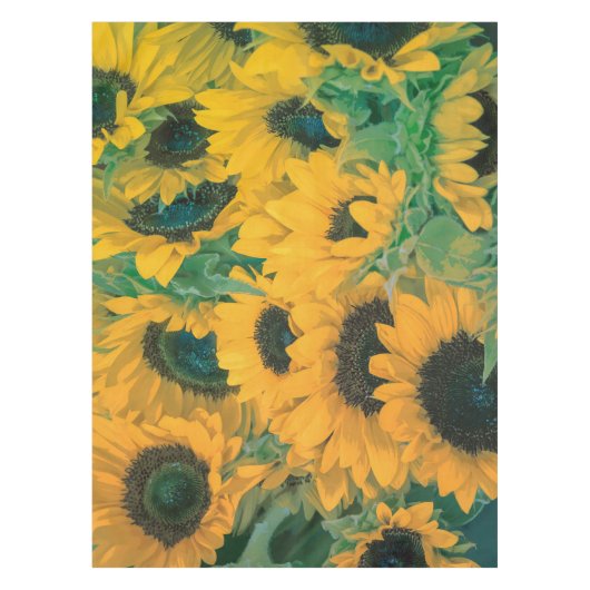 ヴィンテージ黄ひまわりの絵|テーブルクロス テーブルクロス (正面)