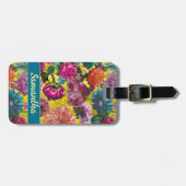 ヴィンテージ黄エレガントフローラモノグラム ラゲッジタグ (正面横)