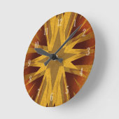 ヴィンテージ黄スターバスト ラウンド壁時計 (傾斜)