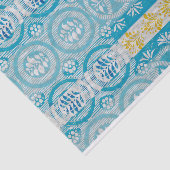 ヴィンテージ黄ストライプの花柄 薄葉紙 (詳細)