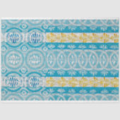 ヴィンテージ黄ストライプの花柄 薄葉紙 (正面)