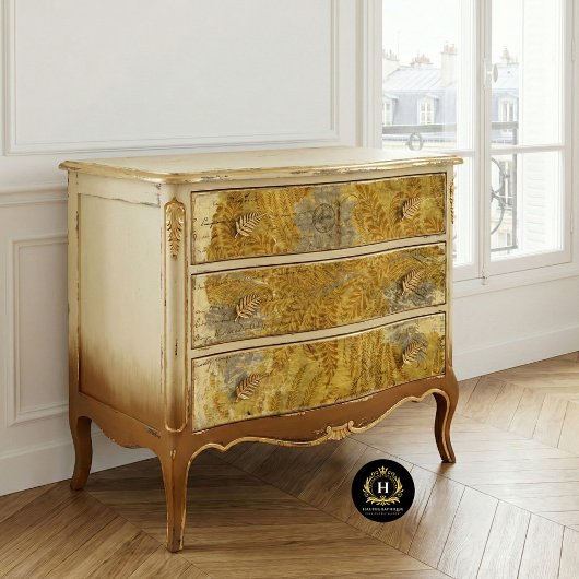 ヴィンテージ黄フランスの素朴植物分離 薄葉紙