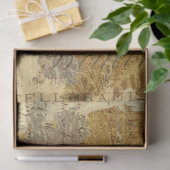 ヴィンテージ黄フランスの素朴植物分離 薄葉紙 (ギフト)