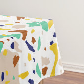 ヴィンテージ黄ブルーモダン抽象芸術幾何学模様 テーブルクロス (インサイチュ)