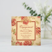 ヴィンテージ黄素朴な赤カスタムバラ婚約s セーブザデート (スタンド正面)