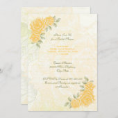 ヴィンテージ黄結婚バラブライダルシャワー招待状 招待状 (正面/裏面)
