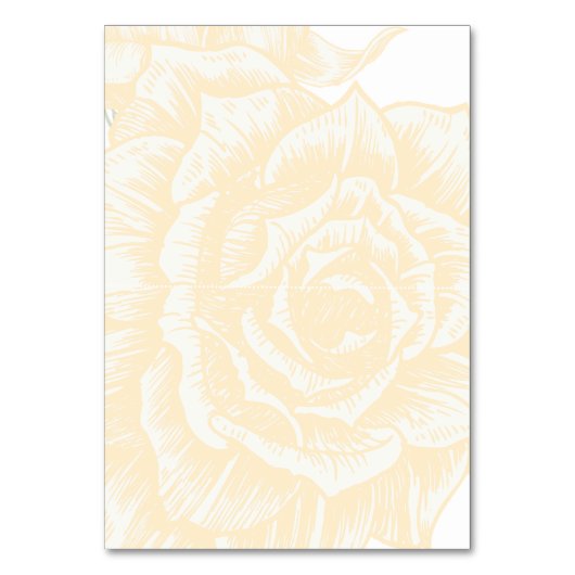 ヴィンテージ黄結婚薔薇の折り畳みエスコートカード テーブルナンバー (裏面)