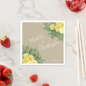 ヴィンテージ黄結婚薔薇 スタンダードカクテルナプキン (インサイチュ)