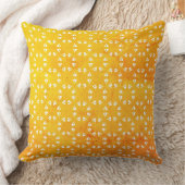 ヴィンテージ黄色いオレンジ色の星(円) クッション (ブランケット)