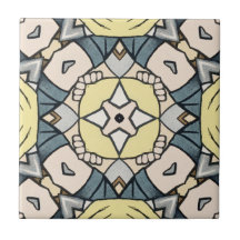 ヴィンテージ黄色とグレーの幾何学模様