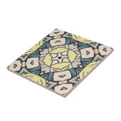 ヴィンテージ黄色とグレーの幾何学模様 タイル (側面)