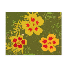 ヴィンテージ黄色と赤の花