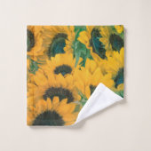 ヴィンテージ黄色のひまわりアートワーク |タオルセット バスタオルセット (ウォッシュタオル)