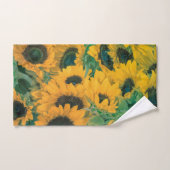 ヴィンテージ黄色のひまわりアートワーク |タオルセット バスタオルセット (ハンドタオル)
