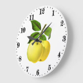 ヴィンテージ黄色のりんご壁のデッキキッチン ラージ壁時計 (傾斜)