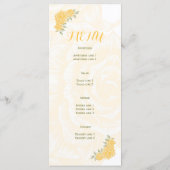 ヴィンテージ黄色のバラ結婚スのメニューカード メニュー (裏面)