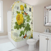 ヴィンテージ黄色のバラ シャワーカーテン (インサイチュ)