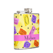 ヴィンテージ黄色のパスポートのスタンプ名パーソナライズされた フラスク (右)