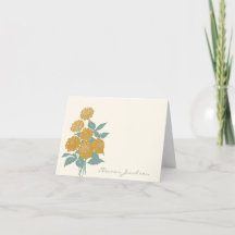 ヴィンテージ黄色のフローラパーソナライズされたスクリプト名