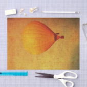 ヴィンテージ黄色の熱気球 薄葉紙 (クラフト)