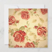 ヴィンテージ黄色の素朴な赤いバラのカスタムウェディング セーブザデート (裏面)