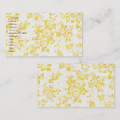 ヴィンテージ黄色の色あせたフローラ 名刺 (正面/裏面)