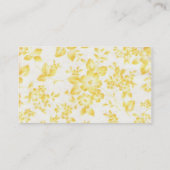 ヴィンテージ黄色の色あせたフローラ 名刺 (裏面)