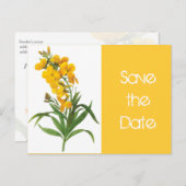 ヴィンテージ黄色の花は日付はがきを保存する。 案内ポストカード (正面/裏面)