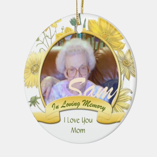 ヴィンテージ黄色の花を愛の記憶オーナメント セラミックオーナメント (左)