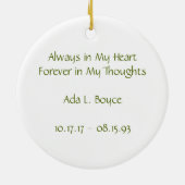 ヴィンテージ黄色の花を愛の記憶オーナメント セラミックオーナメント (裏面)