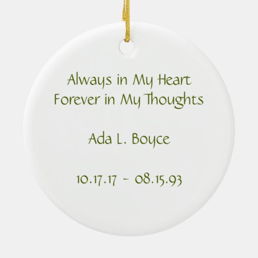 ヴィンテージ黄色の花を愛の記憶オーナメント セラミックオーナメント (裏面)