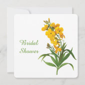ヴィンテージ黄色の花ブライダルシャワー 招待状 (裏面)