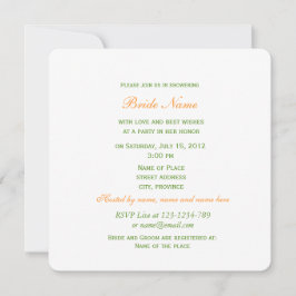 ヴィンテージ黄色の花ブライダルシャワー 招待状