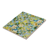 ヴィンテージ黄色の花柄タイル タイル (側面)