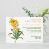 ヴィンテージ黄色の花結婚式招待状。ルドート 招待状 (スタンド正面)