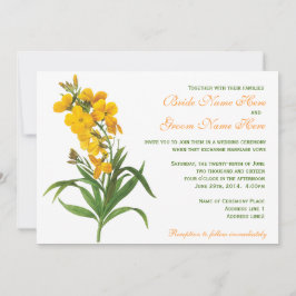 ヴィンテージ黄色の花結婚式招待状。ルドート 招待状