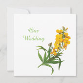 ヴィンテージ黄色の花結婚式招待状。ルドート 招待状 (裏面)