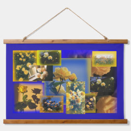 ヴィンテージ黄色の花襟 吊り下げ型タペストリー